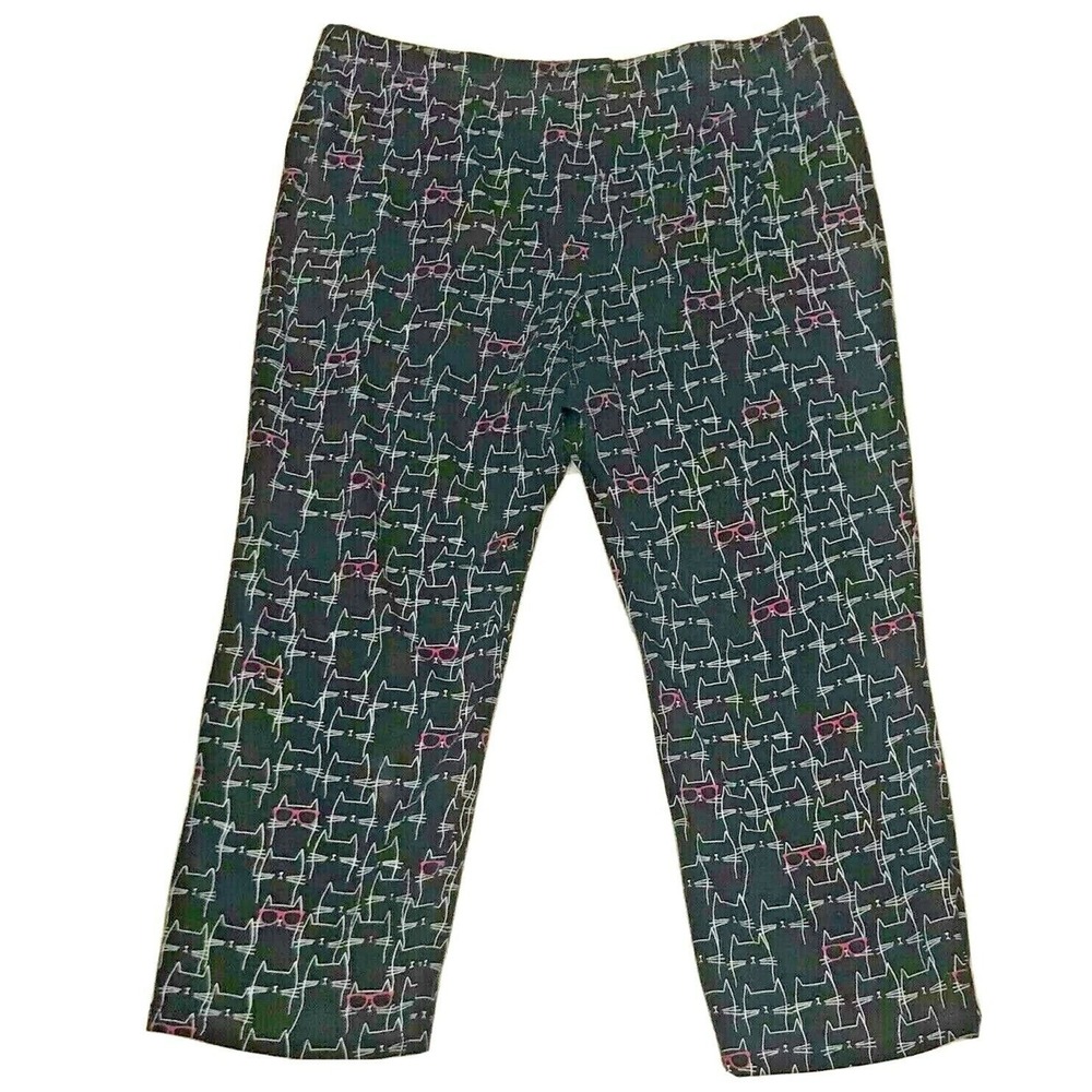 Total Girl Capri Legging Junior XL 18.5 Cat Kitten‎ Sunglasses Stretch